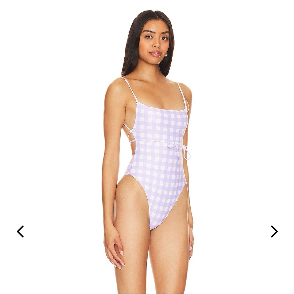 Lovers + Friends Essa One Piece - Lilac Check (XXS)
